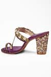 Buy_Signature Sole_Purple Embroidered Sequin Block Heels _Online_at_Aza_Fashions