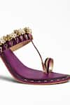 Shop_Signature Sole_Purple Embroidered Sequin Block Heels _Online_at_Aza_Fashions