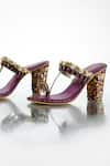 Buy_Signature Sole_Purple Embroidered Sequin Block Heels _at_Aza_Fashions