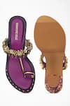 Shop_Signature Sole_Purple Embroidered Sequin Block Heels _at_Aza_Fashions