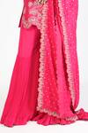 Rishi And Soujit Pink Raw Silk Thread Work Kurta Sharara Set Online at Aza Fashions Rishi And Soujit_Pink Raw Silk Thread Work Kurta Sharara Set _Online_at_Aza_Fashions