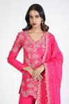 Buy Rishi And Soujit Pink Raw Silk Thread Work Kurta Sharara Set Online at Aza Fashions Buy_Rishi And Soujit_Pink Raw Silk Thread Work Kurta Sharara Set _Online_at_Aza_Fashions