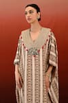 Swati Vijaivargie_Off White Tarang Silk Mandala Print Kaftan With Pant _Online_at_Aza_Fashions