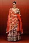 Shop_Swati Vijaivargie_Off White Blouse Tammana Lotus Print Lehenga Set_Online_at_Aza_Fashions
