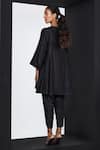 Shop_Ridhi Mehra_Black Cliantha Solid Silk Kurta And Tulip Pant Set_at_Aza_Fashions