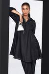 Buy_Ridhi Mehra_Black Cliantha Solid Silk Kurta And Tulip Pant Set_Online_at_Aza_Fashions