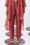 Buy_Ridhi Mehra_Red Chanderi Pema Tulip Motif Print Cape Pant Set_Online_at_Aza_Fashions