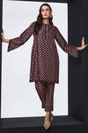 Buy_Ridhi Mehra_Black Chanderi Printed And Embellished Floret Soma Kurta & Pant Set  _at_Aza_Fashions