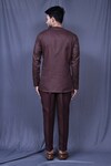 Shop_Arihant Rai Sinha_Brown Slub Cotton Solid Full Sleeve Shirt And Pant Set_at_Aza_Fashions