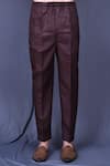 Arihant Rai Sinha_Brown Slub Cotton Solid Full Sleeve Shirt And Pant Set_Online_at_Aza_Fashions