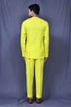 Shop_Arihant Rai Sinha_Yellow Slub Cotton Solid Full Sleeve Plain Shirt And Pant Set_at_Aza_Fashions