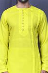 Buy_Arihant Rai Sinha_Yellow Slub Cotton Solid Full Sleeve Plain Shirt And Pant Set_Online_at_Aza_Fashions