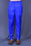 Arihant Rai Sinha_Blue Cotton Plain Shirt And Straight Pant Set _Online_at_Aza_Fashions