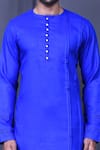 Buy_Arihant Rai Sinha_Blue Cotton Plain Shirt And Straight Pant Set _Online_at_Aza_Fashions