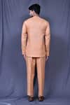 Shop_Arihant Rai Sinha_Orange Slub Cotton Solid Plain Shirt And Straight-fit Pant Set_at_Aza_Fashions