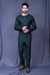 Buy_Arihant Rai Sinha_Green Cotton Solid Full Sleeve Shirt And Pant Set _at_Aza_Fashions