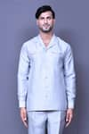 Buy_Arihant Rai Sinha_Grey Banglori Silk Plain Shirt And Pant Co-ord Set _Online_at_Aza_Fashions