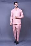 Buy_Arihant Rai Sinha_Pink Cotton Slub Embroidered Floral Shirt And Pant Set_at_Aza_Fashions