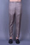 Arihant Rai Sinha_Grey Cotton Slub Plain Shirt And Straight Pant Co-ord Set _Online_at_Aza_Fashions