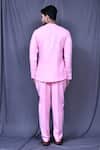 Shop_Arihant Rai Sinha_Pink Cotton Slub Plain Pintucked Shirt And Pant Co-ord Set_at_Aza_Fashions