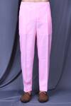 Arihant Rai Sinha_Pink Cotton Slub Plain Pintucked Shirt And Pant Co-ord Set_Online_at_Aza_Fashions