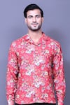 Buy_Arihant Rai Sinha_Red Cotton Printed Floral Shirt_Online_at_Aza_Fashions