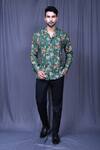 Buy_Aryavir Malhotra_Green Cotton Botanic Floral Print Shirt _at_Aza_Fashions