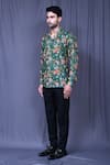 Shop_Aryavir Malhotra_Green Cotton Botanic Floral Print Shirt _Online_at_Aza_Fashions