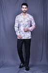 Buy_Arihant Rai Sinha_White Cotton Embroidery Botanic Flower Print Shirt _at_Aza_Fashions