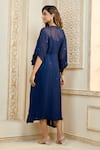 Aariyana Couture_Blue Kaftan Viscose Georgette Embroidered Sequins Notched  _Online_at_Aza_Fashions