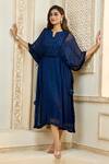 Shop_Aariyana Couture_Blue Kaftan Viscose Georgette Embroidered Sequins Notched  _Online_at_Aza_Fashions