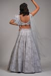 Shop_Shruti S_Grey Lehenga And Blouse Silk Embroidery Upcycled Sequins Square Neck With _at_Aza_Fashions