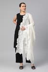 Buy_MODARTA_White Lace Wool Border Shawl_at_Aza_Fashions