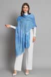 Buy_MODARTA_Blue Lace Ombre Embellished Shawl_at_Aza_Fashions