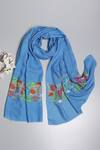 Shop_Modarta_Blue Hand Embroidered Pure Pashmina Shawl _at_Aza_Fashions