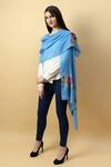 Modarta_Blue Hand Embroidered Pure Pashmina Shawl _Online_at_Aza_Fashions