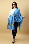 Shop_Modarta_Blue Hand Embroidered Pure Pashmina Shawl _Online_at_Aza_Fashions