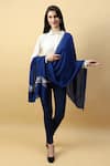 Modarta_Blue Pearl Hand Embroidered Shawl_Online_at_Aza_Fashions