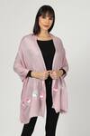 Buy_Modarta_Pink Fish Hand Embroidered Woolen Stole _at_Aza_Fashions