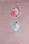 Modarta_Pink Fish Hand Embroidered Woolen Stole _Online_at_Aza_Fashions