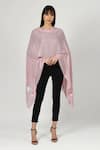 Buy_Modarta_Pink Fish Hand Embroidered Woolen Stole _Online_at_Aza_Fashions