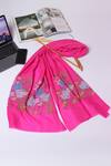 Shop_Modarta_Fuchsia Lotus Garden Embroidered Pashmina Shawl_at_Aza_Fashions
