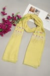 Shop_Modarta_Yellow Abstract Embroidered Pashmina Stole _at_Aza_Fashions