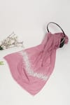 Shop Modarta Pink Feather Border Embellished Pashmina Shawl at Aza Fashions Shop_Modarta_Pink Feather Border Embellished Pashmina Shawl _at_Aza_Fashions