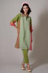 Buy Priti Prashant Green Cotton, Silk Collared Keshi Geometric Print Tunic And Pant Set at Aza Fashions Buy_Priti Prashant_Green Cotton, Silk Collared Keshi Geometric Print Tunic And Pant Set _at_Aza_Fashions