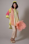 Buy Priti Prashant Multi Color Linen Mandarin Collar Kosumosu Asymmetric Shirt And Pant Set at Aza Fashions Buy_Priti Prashant_Multi Color Linen Mandarin Collar Kosumosu Asymmetric Shirt And Pant Set _at_Aza_Fashions