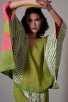 Buy Priti Prashant Green Linen V-neck Fuji Geometric Print Kaftan Top And Pant Set Online at Aza Fashions Buy_Priti Prashant_Green Linen V-neck Fuji Geometric Print Kaftan Top And Pant Set _Online_at_Aza_Fashions