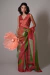 Buy_Priti Prashant_Multi Color Silk Organza Keshi Printed Saree With Unstitched Blouse Piece _Online_at_Aza_Fashions