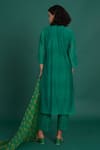 Shop_Priti Prashant_Emerald Green Mul Cotton Silk Printed Orina Smocked Kurta Set With Dupatta _at_Aza_Fashions