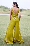 Shop_Amrood_Green Taffeta Embellished Pearl Round Jumpsuit _at_Aza_Fashions